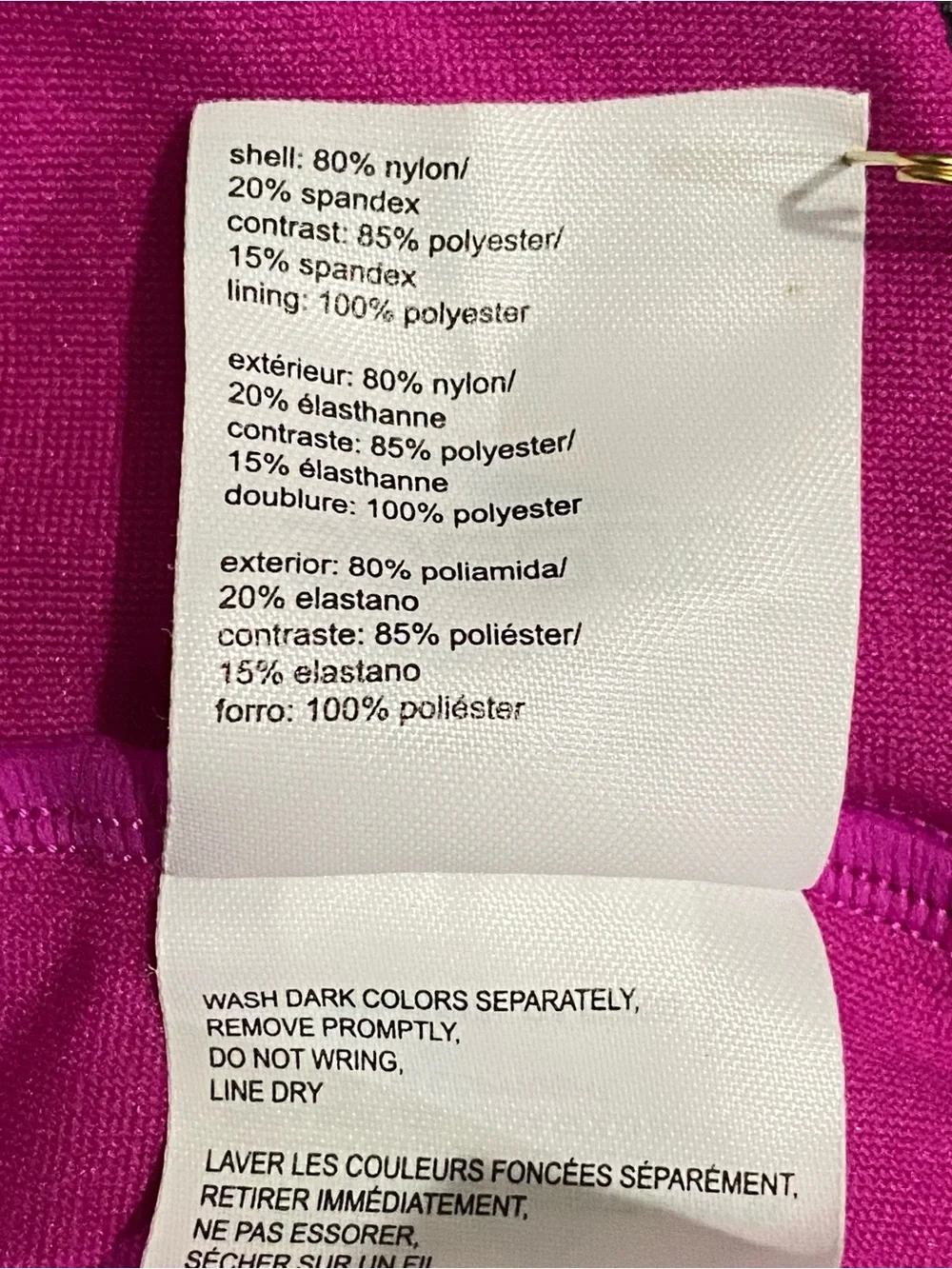 Speedo Big Girls One Piece Fuchsia Pink Heather Gray Swimsuit 16 Sporty